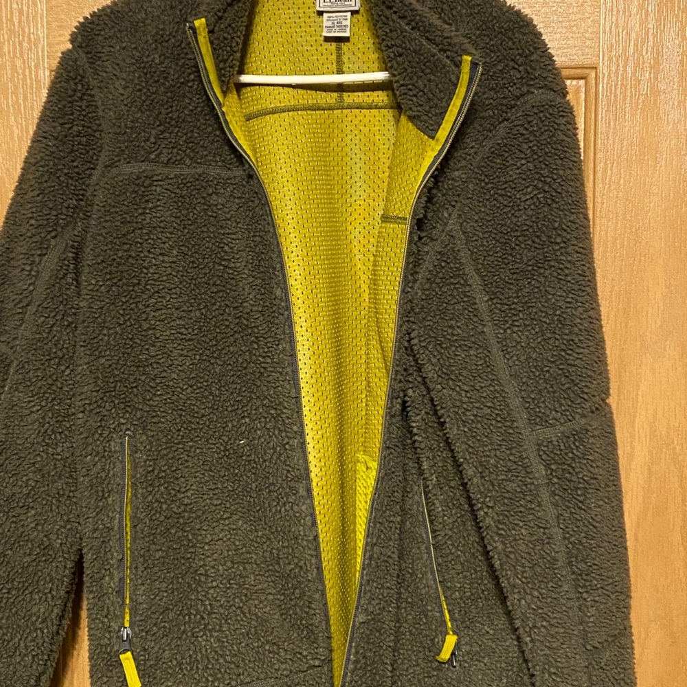 LL bean Sherpa fleece zip up XL